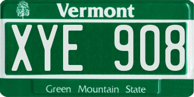 VT license plate XYE908