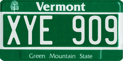 VT license plate XYE909