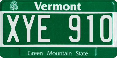 VT license plate XYE910