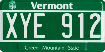 VT license plate XYE912