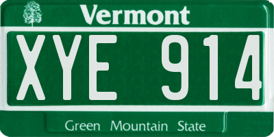VT license plate XYE914
