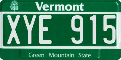 VT license plate XYE915