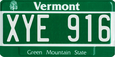 VT license plate XYE916
