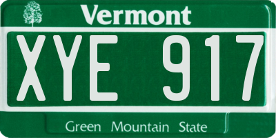 VT license plate XYE917