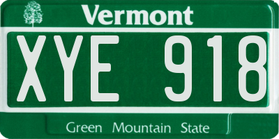 VT license plate XYE918