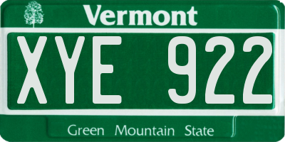 VT license plate XYE922