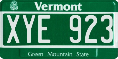 VT license plate XYE923
