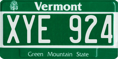 VT license plate XYE924