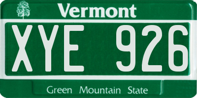 VT license plate XYE926