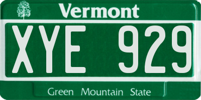VT license plate XYE929