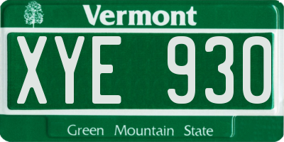 VT license plate XYE930