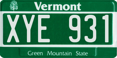 VT license plate XYE931