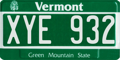 VT license plate XYE932