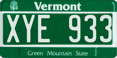 VT license plate XYE933