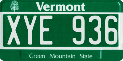 VT license plate XYE936