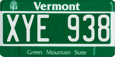 VT license plate XYE938