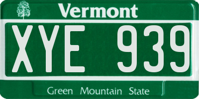 VT license plate XYE939