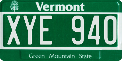 VT license plate XYE940