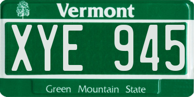 VT license plate XYE945