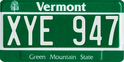 VT license plate XYE947
