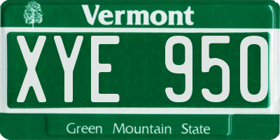 VT license plate XYE950