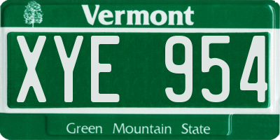 VT license plate XYE954