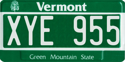 VT license plate XYE955