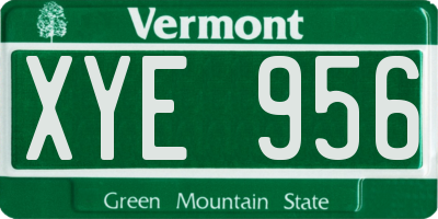 VT license plate XYE956