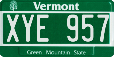 VT license plate XYE957