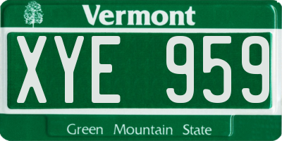 VT license plate XYE959