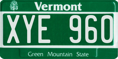 VT license plate XYE960