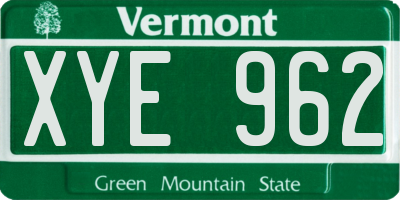 VT license plate XYE962