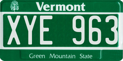VT license plate XYE963