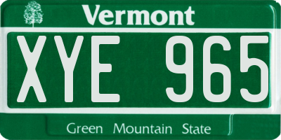 VT license plate XYE965