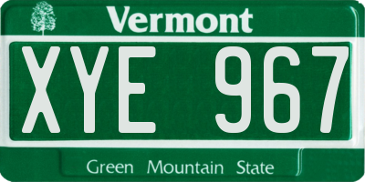 VT license plate XYE967