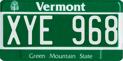 VT license plate XYE968