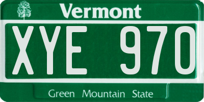VT license plate XYE970