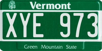 VT license plate XYE973