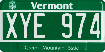 VT license plate XYE974