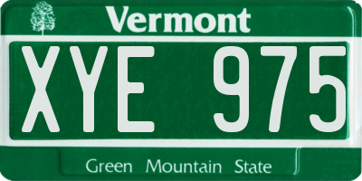 VT license plate XYE975