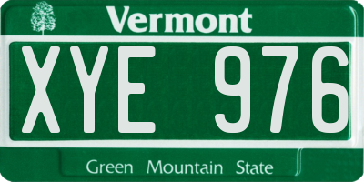 VT license plate XYE976