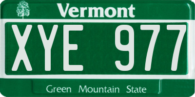 VT license plate XYE977