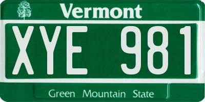 VT license plate XYE981
