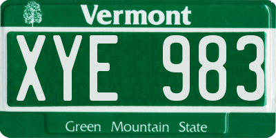 VT license plate XYE983
