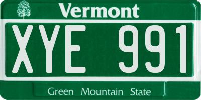 VT license plate XYE991