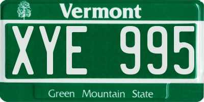 VT license plate XYE995