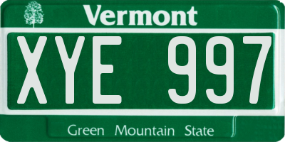 VT license plate XYE997