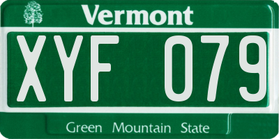 VT license plate XYF079
