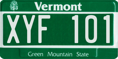 VT license plate XYF101