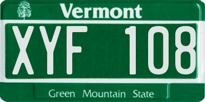 VT license plate XYF108